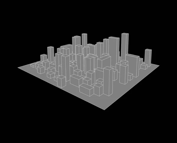 Skyline City. Cidade abstrata. Paisagem industrial Vector illustr —  Vetores de Stock