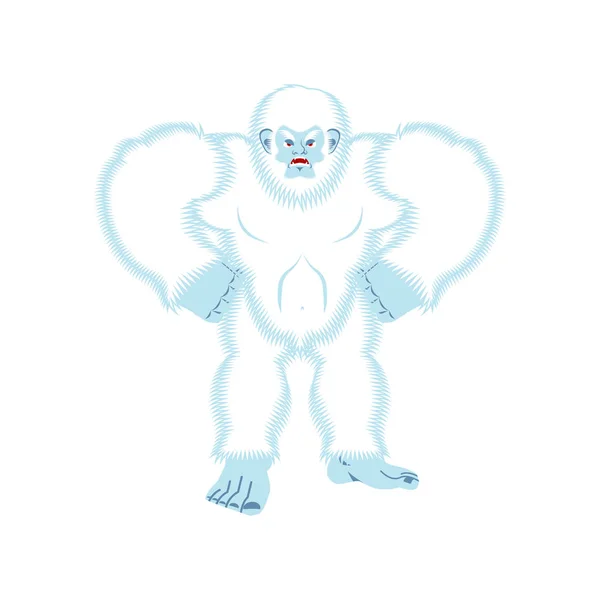 Yeti arrabbiata. Malvagio Bigfoot. Abominevole pupazzo di neve aggressivo. Vettore — Vettoriale Stock