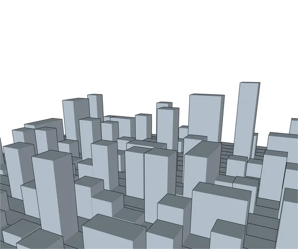 Skyline City. abstrakte Stadt. industrieller Landschaftsvektor illustr — Stockvektor