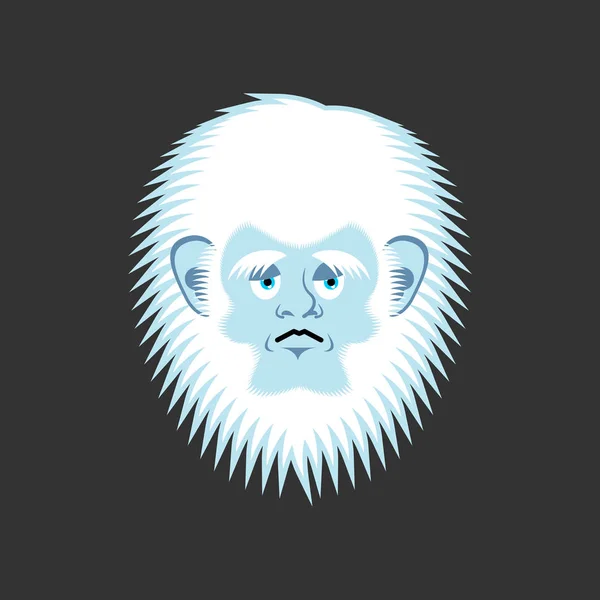 Yeti triest emoji. Abominable snowman melancholie avatar. Bigfoot wa — Stockvector