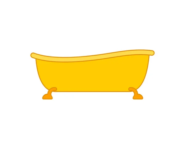 Baño Dorado. Bañera amarilla. rico accesorio de baño. Vector il — Archivo Imágenes Vectoriales