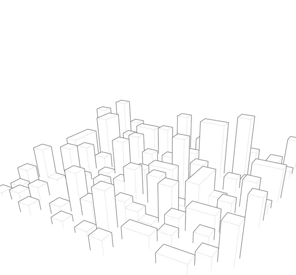 Skyline şehir. Soyut bir kasaba. Endüstriyel manzara vektör illustr — Stok Vektör