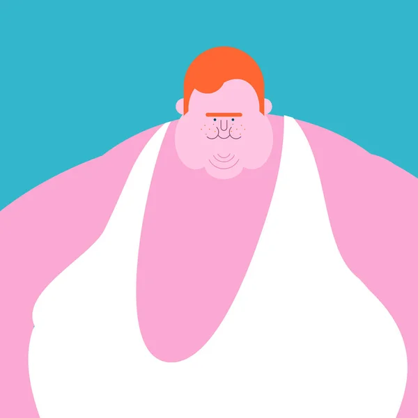 Redhead Fat guy. Frossare tjock man. Fatso vektorillustration — Stock vektor