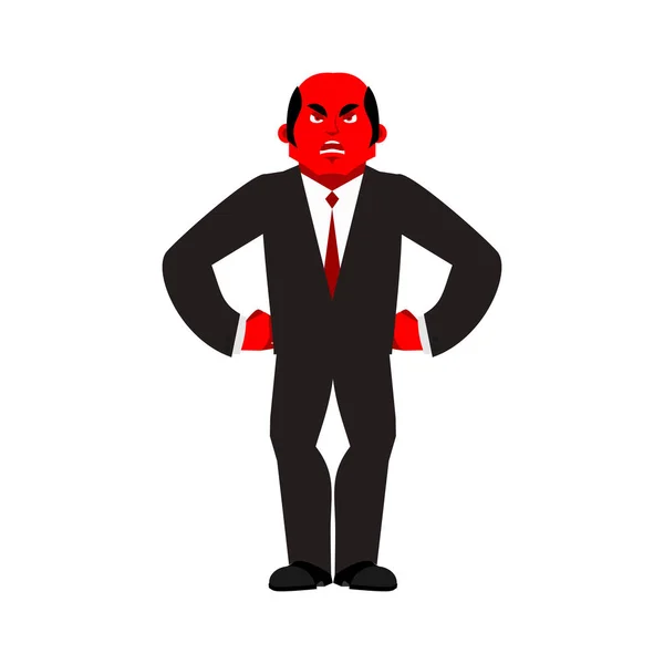 Αφεντικό θυμωμένο κόκκινο. κακό επιχειρηματία. επιθετικοί άνδρες των επιχειρήσεων. Vecto — Διανυσματικό Αρχείο