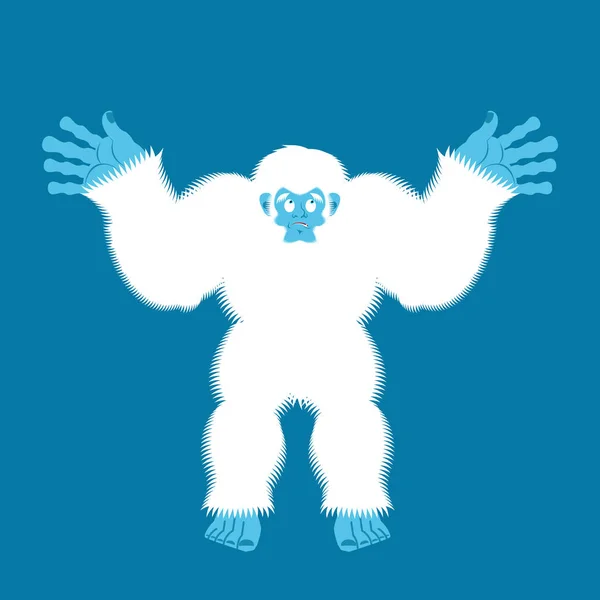 Yeti culpable. Una gran sorpresa. Abominable muñeco de nieve culpable. Vec — Vector de stock