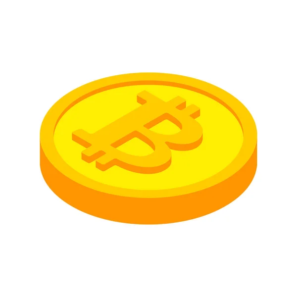 Bitcoin coin isolated. Cryptocurrency on white background. Vecto — Stock Vector