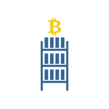 Araştırma bitcoin çiftlik simgesi. Cryptocurrency işareti çıkarılması. RAC