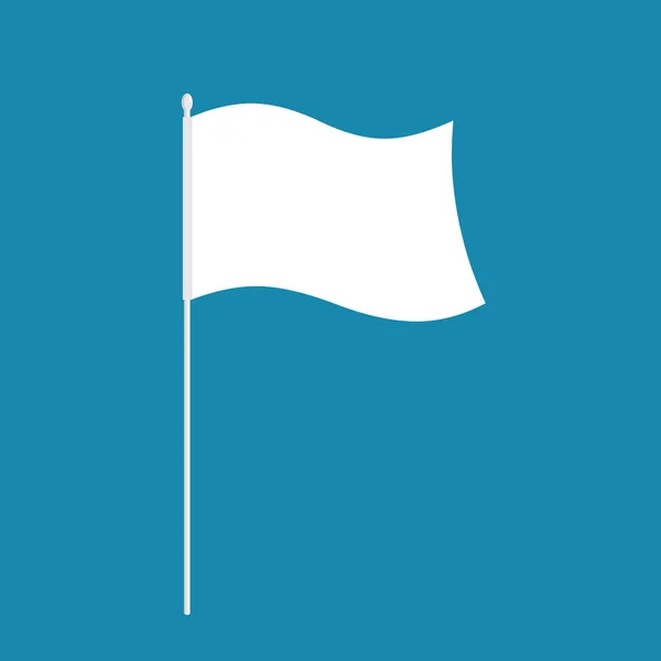 分離された白い旗。敗北の象徴。ベクトル図 — ストックベクタ