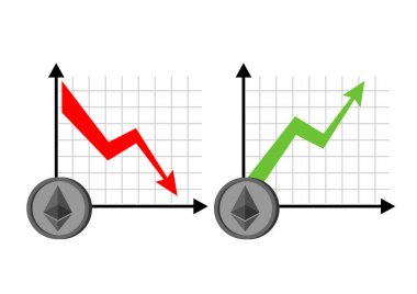 Büyüme ve sonbahar etherium grafik. Büyüme Cryptocurrency. La