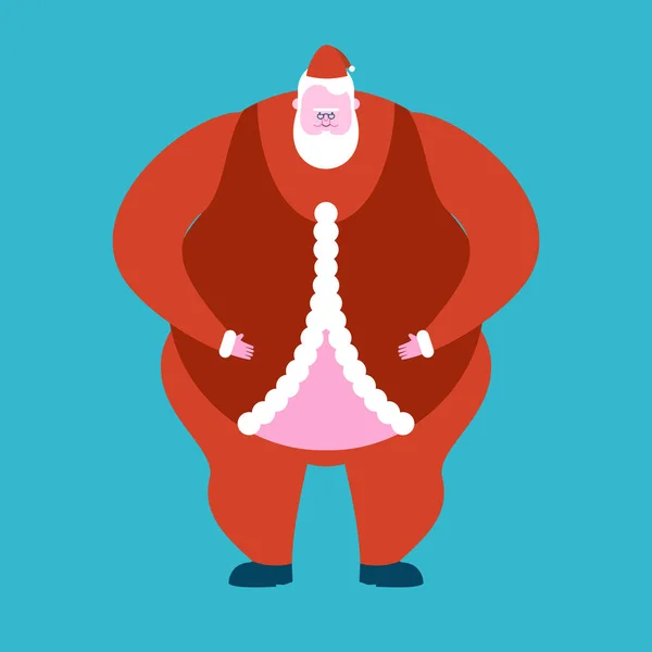 Papai Noel gordo isolado. Gordo de Natal. Ilustração vetorial —  Vetores de Stock