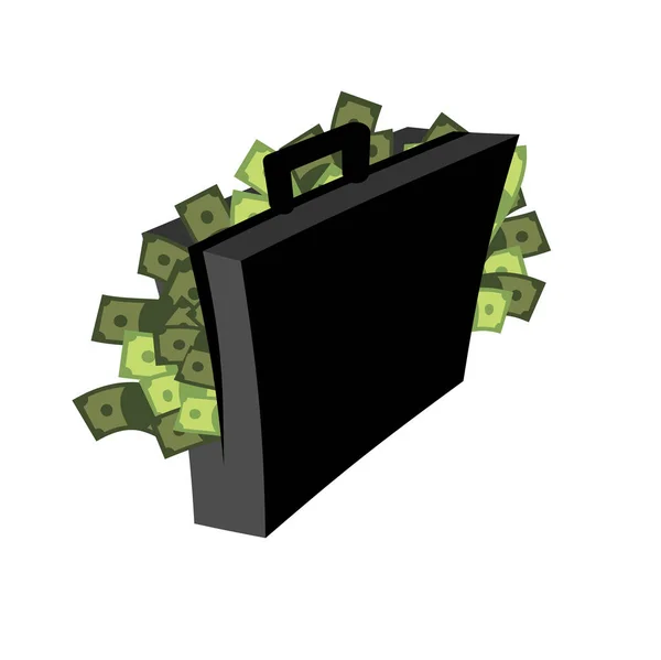Maleta de dinero aislada. Caja en efectivo. Ilustración vectorial — Vector de stock
