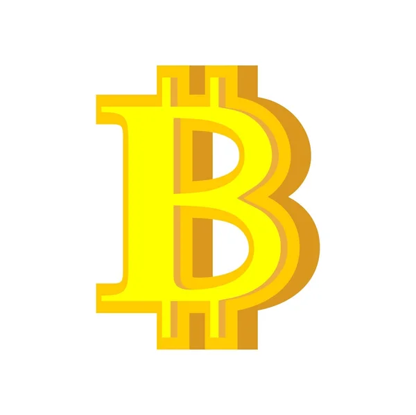 B Buchstabe Bitcoin-Schrift. Kryptowährungsalphabet. Schriftzug Tugend — Stockvektor