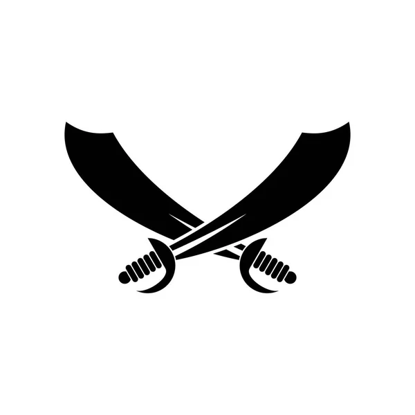 Překřížené šavle. Pirátský meč znamení izolován. Vektorové ilustrace — Stockový vektor