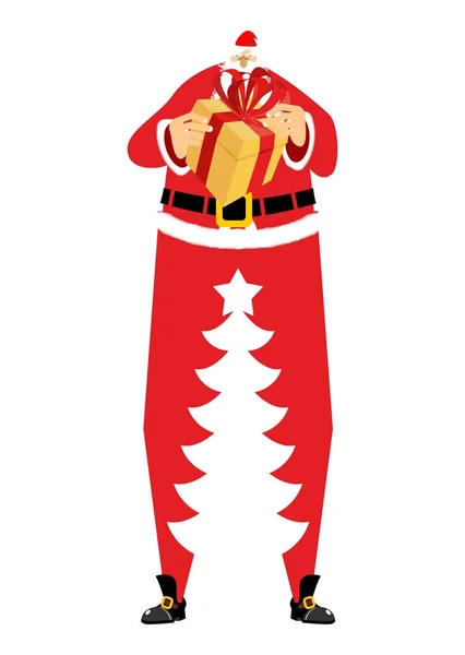 Santa Claus y árbol de Navidad. alta Santa y silueta de spr — Vector de stock