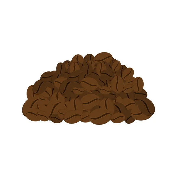 Bunch of coffee beans isolated. Vector illustration — Stock Vector