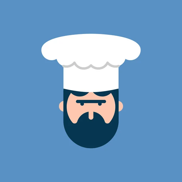 Kuchař logo tvář. Vařit v čepici symbol. Vektorové ilustrace — Stockový vektor