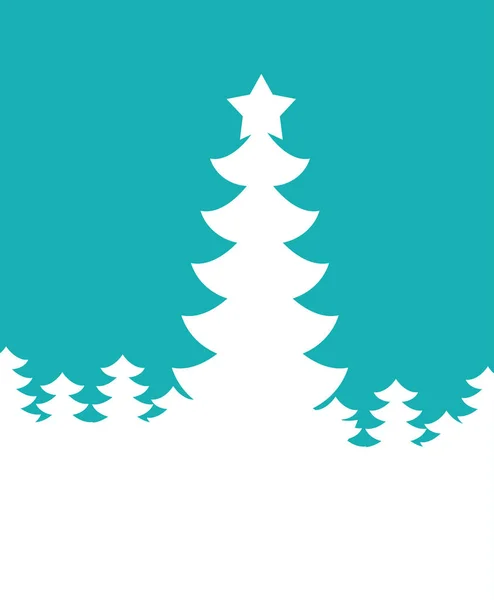 Christmas tree silhouette. New Year background. Vector illustrat — Stock Vector