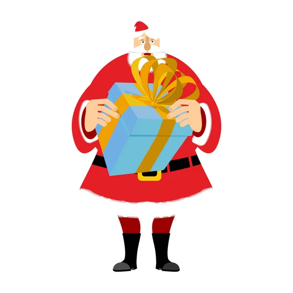 산타 클로스와 선물 상자 크리스마스와 새 해 벡터 일러스트레이션 — 스톡 벡터