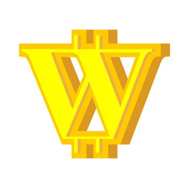 W harfi bitcoin yazı tipi. Cryptocurrency alfabesi. Yazı virtua