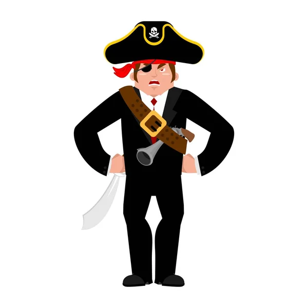 Pirata hombre de negocios. Gerente de filibustero. Bucanero de negocios . — Archivo Imágenes Vectoriales