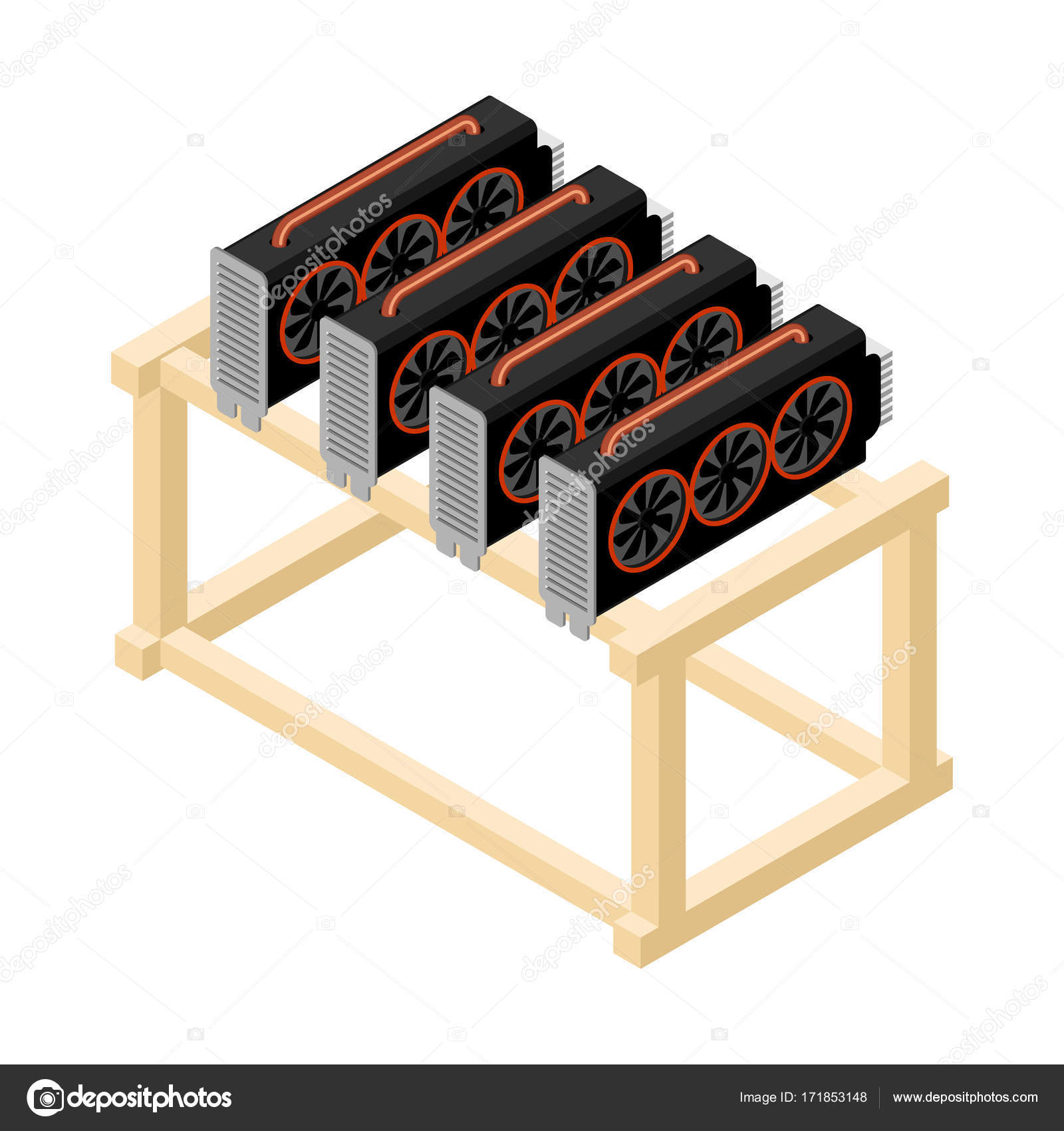Mining farm Home Mining rig Crypto currency at ho