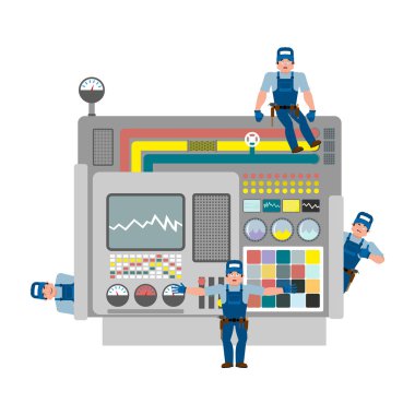 Worwer ve endüstriyel makine. Onarım ekibi. Bakım ve onarım