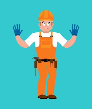 Oluşturucu oops suçlu. İşçi koruyucu kask kusurlu. Serv