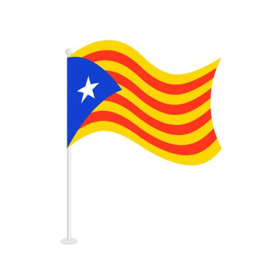 Catalonia bayrak izole. Estelada Blava afiş şerit. Sembolü