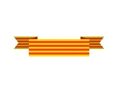 Catalonia bayrak izole. Estelada Blava afiş şerit. Sembolü