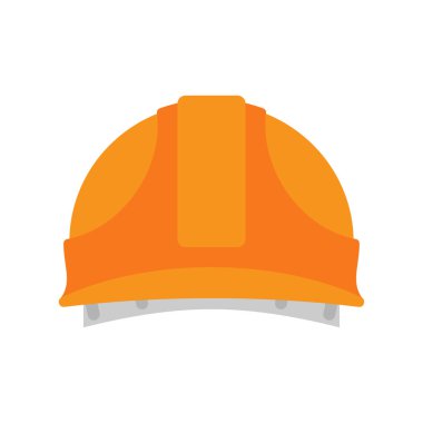 Oluşturucu turuncu koruyucu kask. Asker şapkası. Vektör illustr