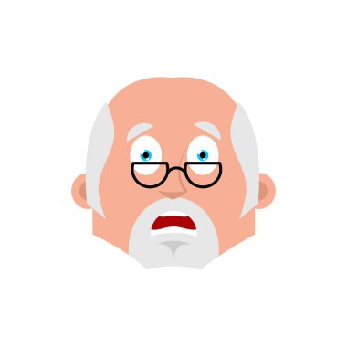 Doktor korkmuş duygu avatar. Hekim korku emoji. Vektör illus
