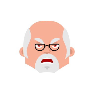 Doktor öfkeli bir duygu avatar. Doktor kötü emoji. Vektör illust