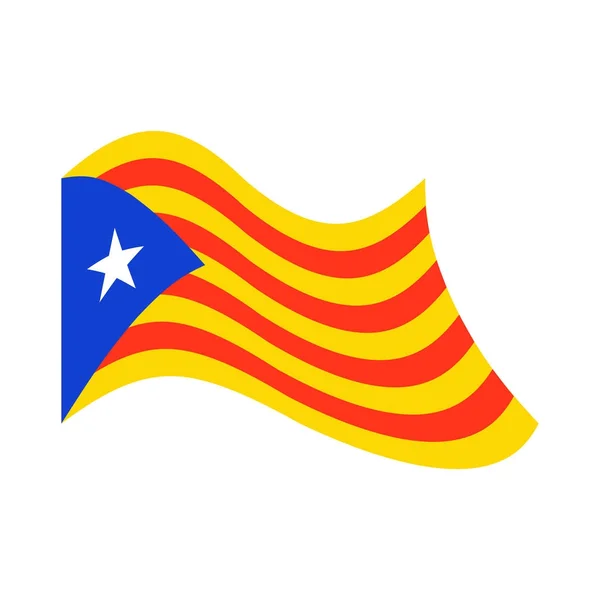 Bandera de Cataluña aislada. Estelada Blava cinta de banner. Símbolo de — Vector de stock