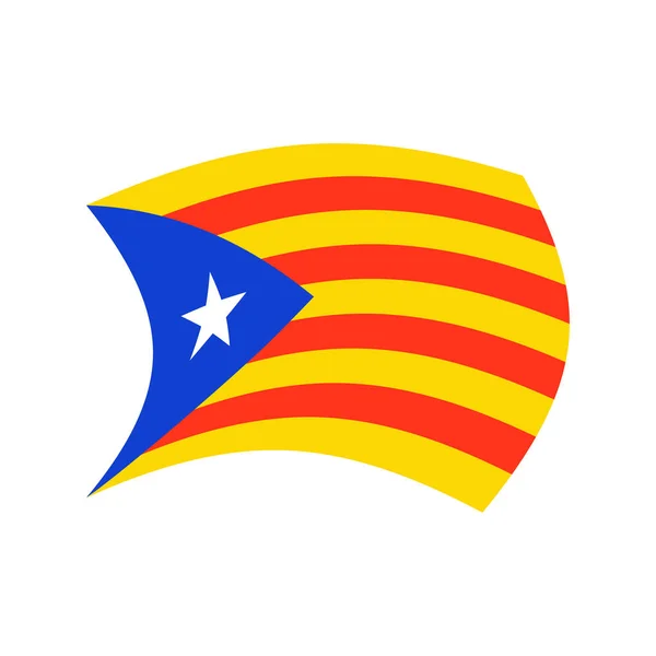 Bandeira da Catalunha isolada. Estelada Blava faixa de faixa. Símbolo de —  Vetores de Stock