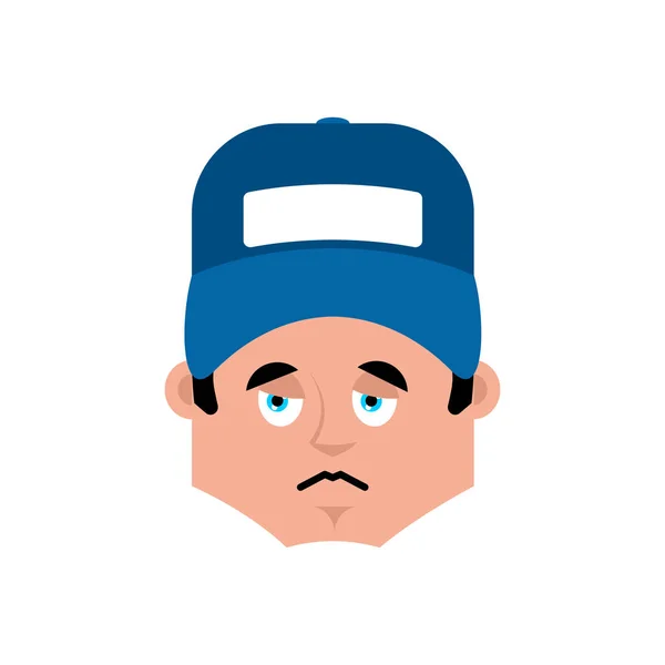 Encanador triste emoção avatar. Encaixe emoji triste rosto. Vetor — Vetor de Stock