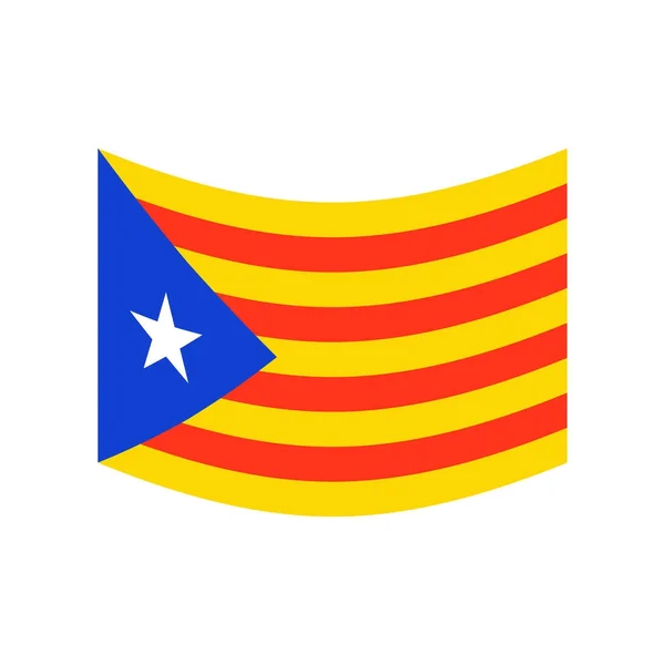 加泰罗尼亚国旗被孤立。Estelada Blava 横幅丝带。的象征 — 图库矢量图片