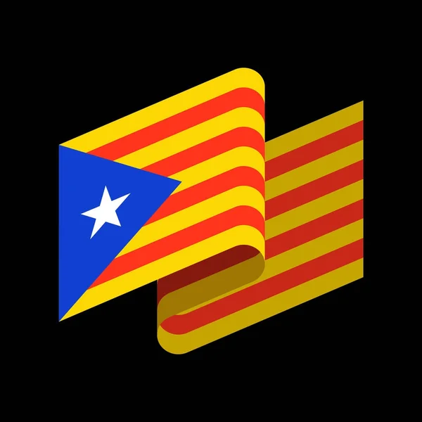 加泰罗尼亚国旗被孤立。Estelada Blava 横幅丝带。的象征 — 图库矢量图片