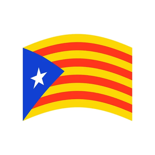 Bendera Catalunya terisolasi. Pita Estelada Blava. Simbol dari - Stok Vektor