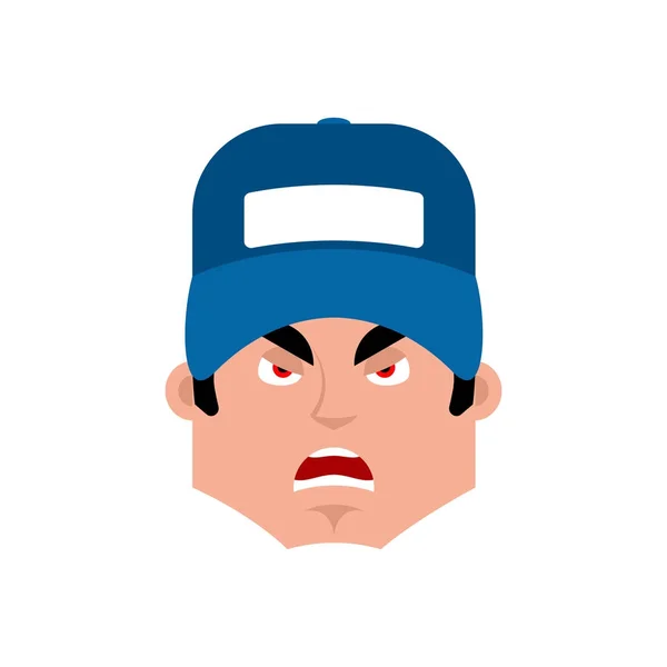 Encanador avatar emoção irritada. cara emoji mal ajustado. Vector doente — Vetor de Stock