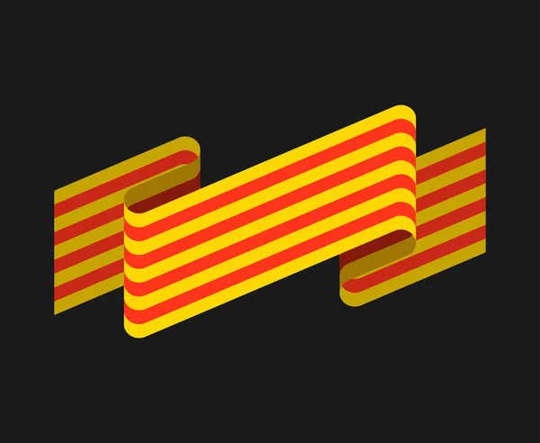 加泰罗尼亚国旗被孤立。Estelada Blava 横幅丝带。的象征 — 图库矢量图片