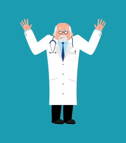 Σαστισμένος ο γιατρός. Γιατρός σε μια απώλεια emoji. Διάνυσμα illustratio — Διανυσματικό Αρχείο