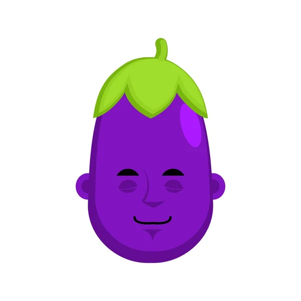 Aubergine slaap emotie avatar. Paarse groente slapen Emoji. — Stockvector