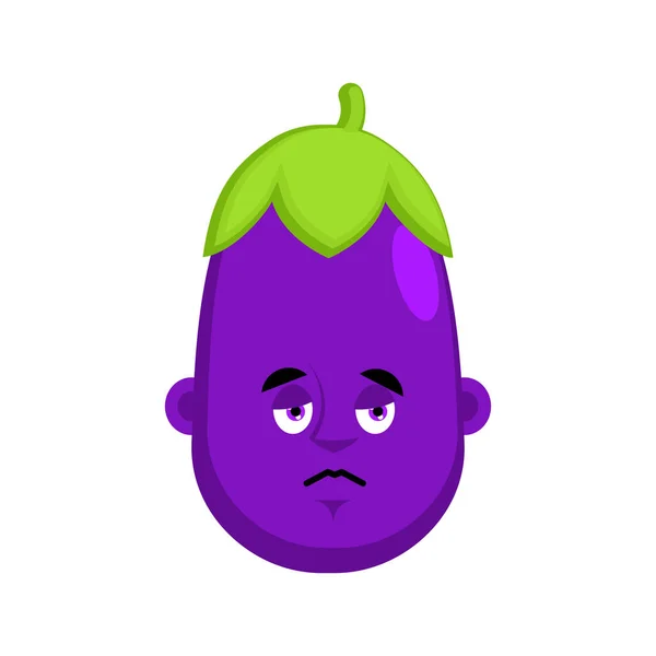 Aubergine triest emotie avatar. Paarse groente bedroefd Emoji. V — Stockvector