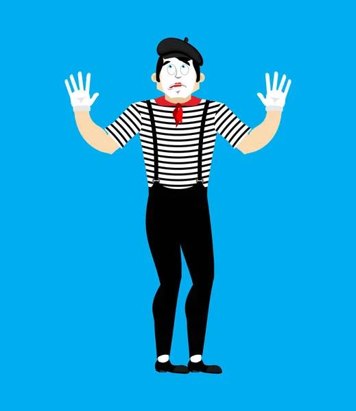 Mime megzavarodott. Mixed-up pantomim. az egy veszteség utánozza. Vektor beteg — Stock Vector