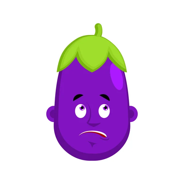 Lilek Bewildered emoce avatar. Fialový zeleniny smíchané Em — Stockový vektor