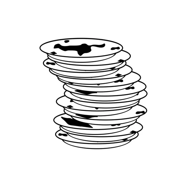 Icona dei piatti sporchi. Sporco segno piatto. Illustrazione vettoriale — Vettoriale Stock