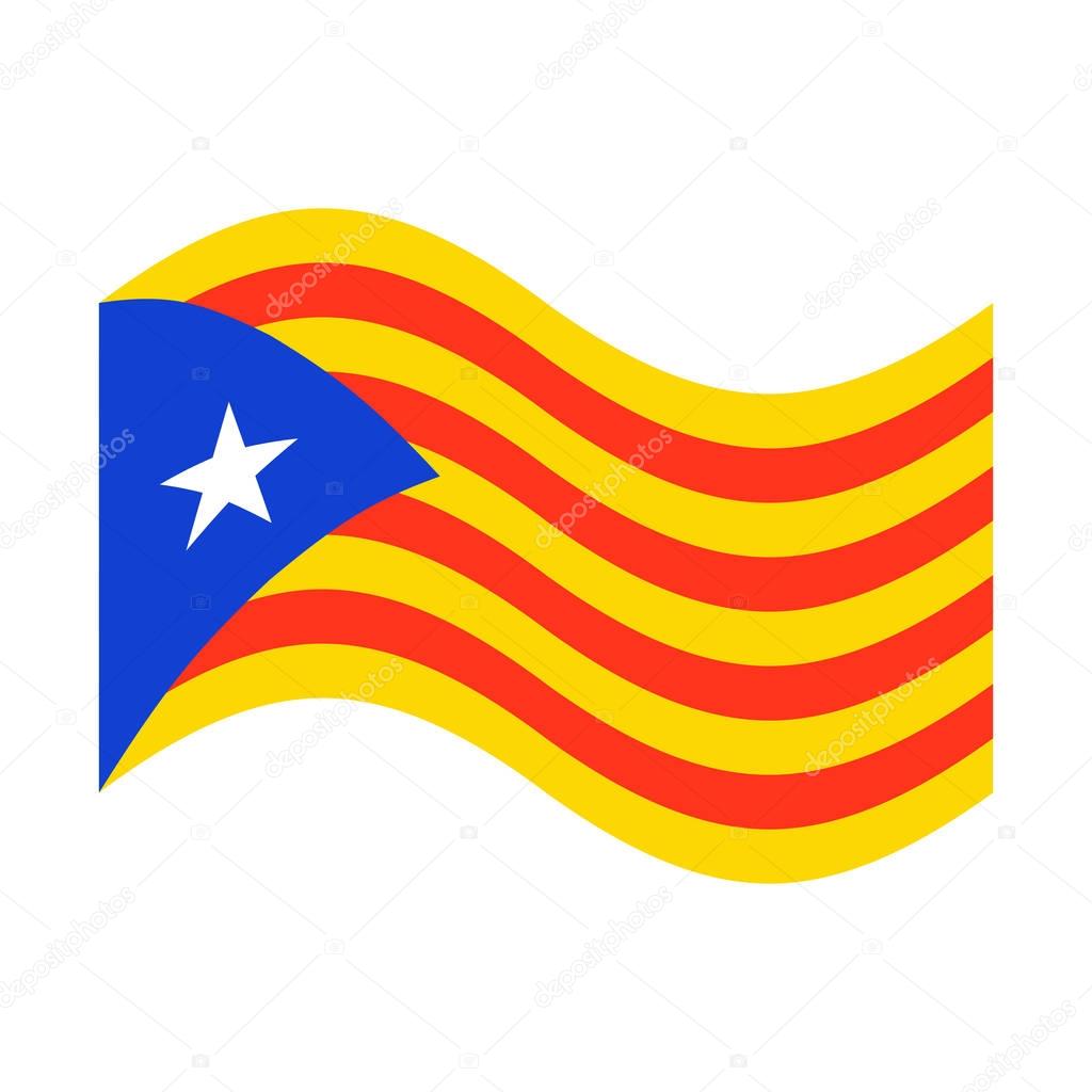 Catalonia flag isolated. Estelada Blava banner ribbon. Symbol of