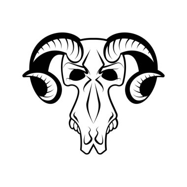 Ram kafatası izole. Din Totem hayvan sembolü. Nesne zekâ