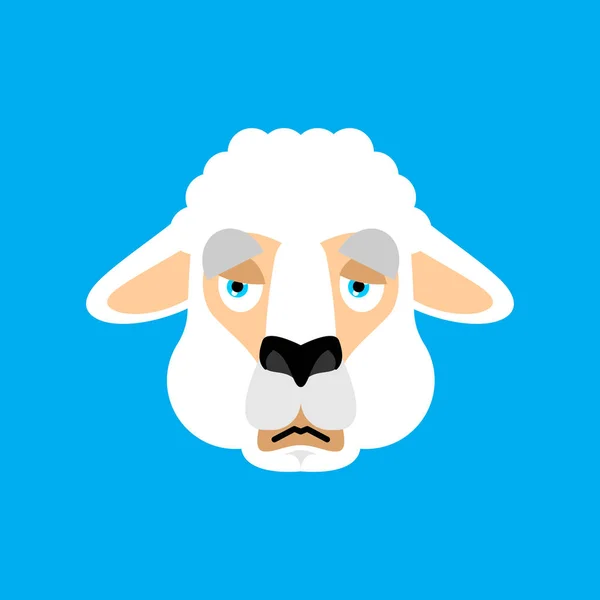 Lama Alpaka avatar smutný obličej. Zvířecí smutné emoji. Vektor osvětlení — Stockový vektor