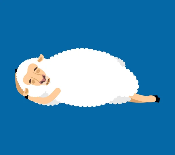 Ovelhas a dormir. Emoji adormecido. Animais de quinta Vector illustratio — Vetor de Stock